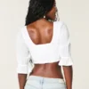 Mini-Crop-Top mit Dreiviertelärmeln