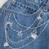 Mini-Jeansrock mit Stickerei in mittlerer Waschung