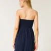 Mini-Kleid im Häkelstil, trägerlos