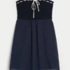 Mini-Kleid im Häkelstil, trägerlos