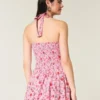 Mini-Kleid mit tiefem Taillenbund und Neckholder