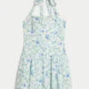 Mini-Kleid mit tiefem Taillenbund und Neckholder