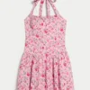 Mini-Kleid mit tiefem Taillenbund und Neckholder