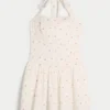 Mini-Kleid mit tiefem Taillenbund und Neckholder