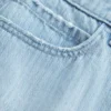 Mini-Skort aus Denim mit niedriger Leibhöhe und Eisenbahnstreifen