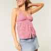 Mini-Skort aus Denim mit niedriger Leibhöhe und Sternstickerei