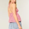 Mini-Skort aus Denim mit niedriger Leibhöhe und Sternstickerei