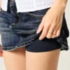 Minirock aus Denim mit niedriger Leibhöhe