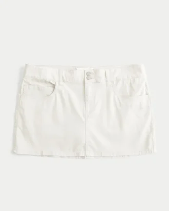 Minirock mit niedriger Taille aus glänzendem Butterfly-Twill