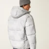 Mit Kunstfell gefütterte Daunenjacke mit Kapuze