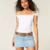 Off-Shoulder-Top mit gebundenen Ärmeln