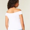 Off-Shoulder-Top mit gebundenen Ärmeln