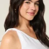One-Shoulder-Top aus Leinenmischung