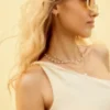 One-Shoulder-Top aus Leinenmischung