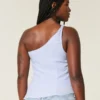 One-Shoulder-Top aus Leinenmischung