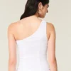One-Shoulder-Top aus Leinenmischung