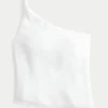 One-Shoulder-Top aus Leinenmischung