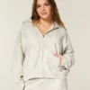 Oversized-Hoodie mit Rehe-Print und Reißverschluss