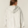 Oversized-Hoodie mit Rehe-Print und Reißverschluss