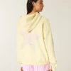 Oversized-Hoodie mit Sternfisch-Grafik und Reißverschluss