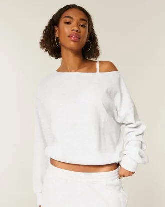 Oversized-Sweatshirt mit schulterfreiem Ausschnitt