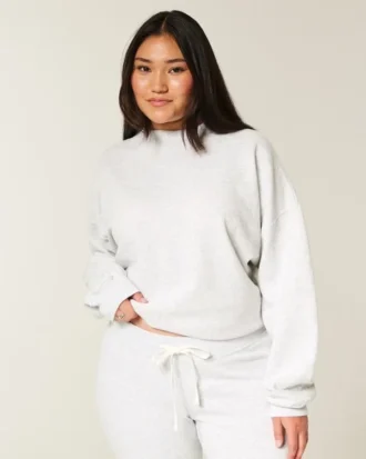 Oversized-Sweatshirt mit Stehkragen