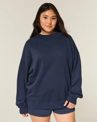 Oversized-Sweatshirt mit Stehkragen