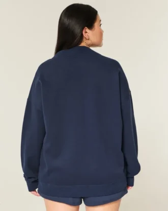Oversized-Sweatshirt mit Stehkragen