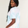 Oversized-T-Shirt mit Tie-Dye-Print und „I Heart UV“-Grafik