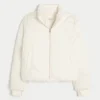 Pufferjacke mit Reißverschlussmuster