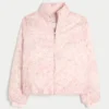 Pufferjacke mit Reißverschlussmuster