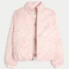 Pufferjacke mit Reißverschlussmuster