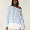 Pullover mit Zopfmuster und Schleifenärmeln