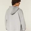 Rechteckig geschnittener Hoodie mit Reißverschluss und Nieten