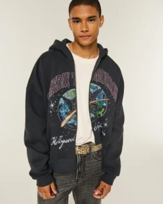 Rectangle Fit Someday Tomorrow Grafik-Zip-Hoodie