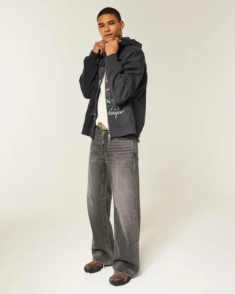 Rectangle Fit Someday Tomorrow Grafik-Zip-Hoodie
