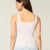 Rippstrick-Tanktop mit Rundhalsausschnitt