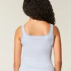 Rippstrick-Tanktop mit Rundhalsausschnitt