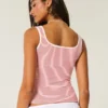 Rippstrick-Tanktop mit Rundhalsausschnitt