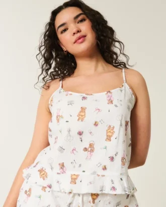 Rüschen-Seersucker-Schlaf-Tanktop