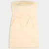 Satin-Bodycon-Kleid mit Schleife und trägerlosem Ausschnitt