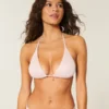 Schimmerndes Multi-Way-Triangel-Bikini-Oberteil