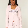 Schmal geschnittener Hoodie mit Grafikprint der Sportabteilung und Reißverschluss