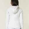 Schmal geschnittener Hoodie mit Reißverschluss und Streifenmuster