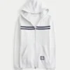 Schmal geschnittener Hoodie mit Reißverschluss und Streifenmuster