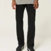 Schwarze, nicht ausbleichende Straight-Jeans