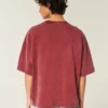Schweres, baggy geschnittenes, kurzes Football-T-Shirt mit Grafikprint