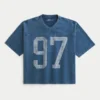 Schweres, baggy geschnittenes, kurzes Football-T-Shirt mit Grafikprint