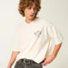 Schweres, baggy, kurzes Los Angeles Graphic Football T-Shirt