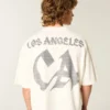 Schweres, baggy, kurzes Los Angeles Graphic Football T-Shirt